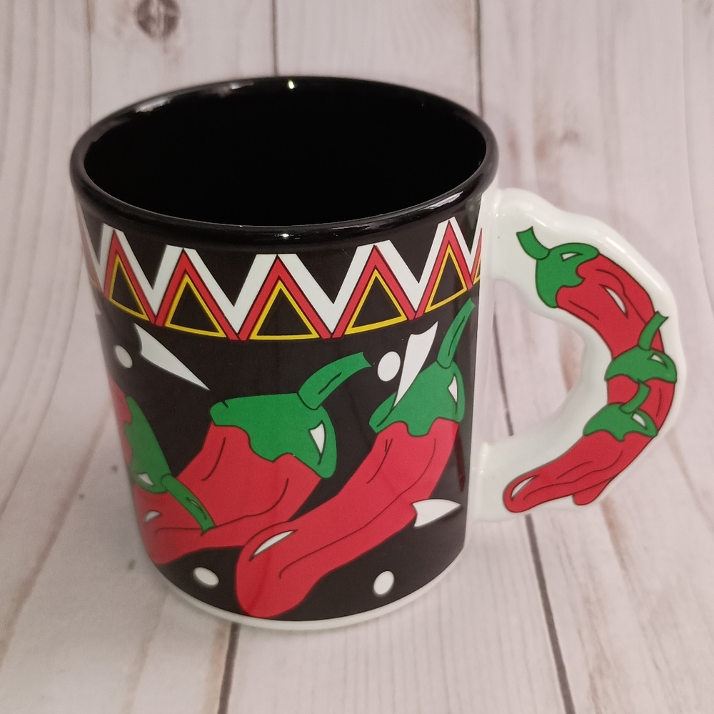 Vintage 1995 Susan Burger Red Chili Pepper Southwestern Style Coffee Tea Mug